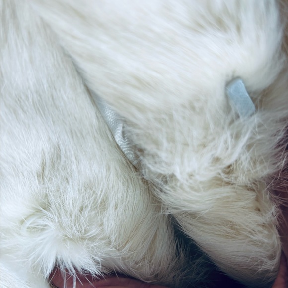 S&M Blazer fur ivory. Hook & loop close, lined pkts, acrylic lining. Sz S/M. - Picture 8 of 9